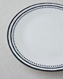 Monarch Porselen Servis Tabağı 25 cm Siyah - Beyaz