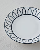 Monarch Porselen Çukur Tabak 19 cm Siyah - Beyaz