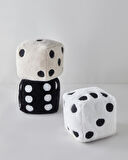 Dice Dekoratif Kırlent 20x20 cm Siyah - Beyaz