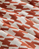 Houndstooth Koltuk Şalı 130x170 cm Turuncu