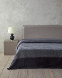 Modern Chevron Pamuk Akrilik Tek Kişilik Battaniye 150x200 cm Koyu Gri