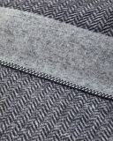 Modern Chevron Pamuk Akrilik Tek Kişilik Battaniye 150x200 cm Koyu Gri