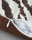 Zebra Dekoratif Kırlent 45x45 cm Kahve