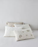 Deluxe Jakarlı Dekoratif Kırlent 35x55 cm Krem