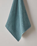 Border Check Pamuk Yüz Havlusu 50x80 cm Petrol