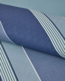 Parallel Patch Kolay Ütülenir Tek Kişilik Nevresim Takımı 160x220 cm Koyu Mavi-Seledon