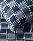 Dotty Gingham Kolay Ütülenir Çift Kişilik Nevresim Takımı 200x220 cm Koyu Mavi-Yeşil