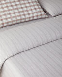Crispcheck İpliği Boyalı Çift Kişilik Nevresim Takımı 200x220 cm Turuncu
