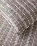 Glen Plaid İpliği Boyalı Çift Kişilik Nevresim Takımı 200x220 cm Koyu Bej