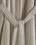 Chequer Pamuk Bornoz S-M Bej