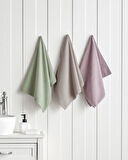 Stripe Pamuk Yüz Havlusu 50x70 cm Koyu Bej