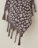 Noir Leopard Pamuk Püsküllü Yüz Havlusu 50x80 cm Ekru-Kahve