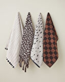 Savanna Check Pamuk Yüz Havlusu 50x80 cm Kahve-Açık Kahve