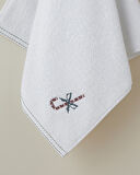 Candy Cane Pamuk Nakışlı Yüz Havlusu 50x80 cm Beyaz