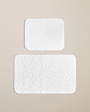Wavelet Banyo Paspası Seti 60x100 cm + 50x60 cm Ekru