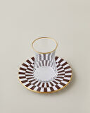 Emberly Cam 4 Parça 2 Kişilik Çay Seti 165 ml Kahverengi-Gold