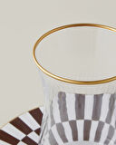 Emberly Cam 4 Parça 2 Kişilik Çay Seti 165 ml Kahverengi-Gold