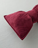 Fiyonklu Dekoratif Kırlent Bordo