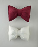 Fiyonklu Dekoratif Kırlent Bordo