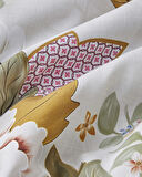 Bloomora Dijital Baskılı Kolay Ütülenir  Tek Kişilik Nevresim Takımı 160x220 cm Bej-Sarı