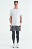 Siyah Arka Bilek Baskı Detaylı Yüksek Bel Slim Fit Aktif Spor Erkek Tayt - 84988 | S