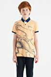 Kavun Içi Baskı Detaylı Standart Kalıp Polo Yaka Erkek Çocuk T-Shirt - 11165 | 14-15