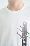 Beyaz Yazı Baskılı O Yaka Standart Kalıp Erkek Çocuk T-Shirt - 11119 | 6-7 Yaş
