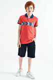 Coral Şerit Baskı Detaylı Pola Yaka Standart Kalıp Erkek Çocuk T-Shirt - 11162 | 14-15 Yaş