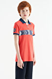 Coral Şerit Baskı Detaylı Pola Yaka Standart Kalıp Erkek Çocuk T-Shirt - 11162 | 14-15 Yaş