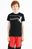 Siyah Baskı Detaylı Standart Kalıp O Yaka Erkek Çocuk T-Shirt - 11133 | 5-6 Yaş
