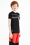 Siyah Baskı Detaylı Standart Kalıp O Yaka Erkek Çocuk T-Shirt - 11133 | 5-6 Yaş