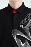 Siyah Baskı Detaylı Standart Kalıp Polo Yaka Erkek Çocuk T-Shirt - 11164 | 4/5