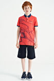 Coral Baskı Detaylı Standart Kalıp Polo Yaka Erkek Çocuk T-Shirt - 11165 | 5-6