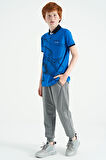 Saks Baskı Detaylı Standart Kalıp Polo Yaka Erkek Çocuk T-Shirt - 11165 | 6-7