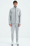Gri Dik Yaka Gizli Cep Detaylı Standart Kalıp Erkek Eşofman Takım - 85209 | XL