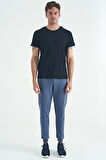Lacivert O Yaka Standart Kalıp Basic Erkek T-Shirt - 88245 | XXL