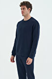 Omar İndigo Şardonlu Erkek Sweatshirt - 88137
