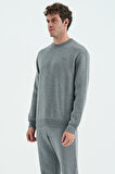 Omar Gri Melanj Şardonlu Erkek Sweatshirt - 88137