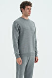 Omar Gri Melanj Şardonlu Erkek Sweatshirt - 88137