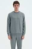 Omar Gri Melanj Şardonlu Erkek Sweatshirt - 88137