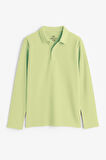 Açık Yeşil Polo Yaka Basic Uzun Kollu Erkek Çocuk T-Shirt - 11170