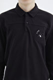 Siyah Polo Yaka Erkek Çocuk T-Shirt - 11172 | 7-8 Yaş