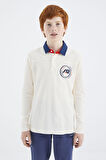 Ekru Polo Yaka Erkek Çocuk T-Shirt - 11172 | 7-8 Yaş