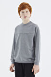 Gri Melanj Basic Erkek Çocuk Sweatshirt - 11173