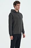 Haki Kapüşonlu Kanguru Cepli Şardonlu Rahat Kalıp Erkek Sweatshirt - 88138 | S