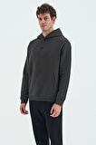 Haki Kapüşonlu Kanguru Cepli Şardonlu Rahat Kalıp Erkek Sweatshirt - 88138 | S
