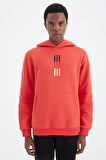 Fiesta Kapüşonlu Nakış Detaylı Rahat Kalıp Erkek Sweatshirt - 88291 | M