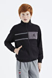Siyah Dik Yaka Erkek Çocuk Sweatshirt - 11183 | 8-9