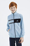 Açık Mavi Dik Yaka Erkek Çocuk Sweatshirt - 11183 | 7-8