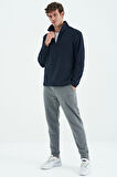 River Lacivert Dik Yaka Erkek Polar Sweatshirt - 88310